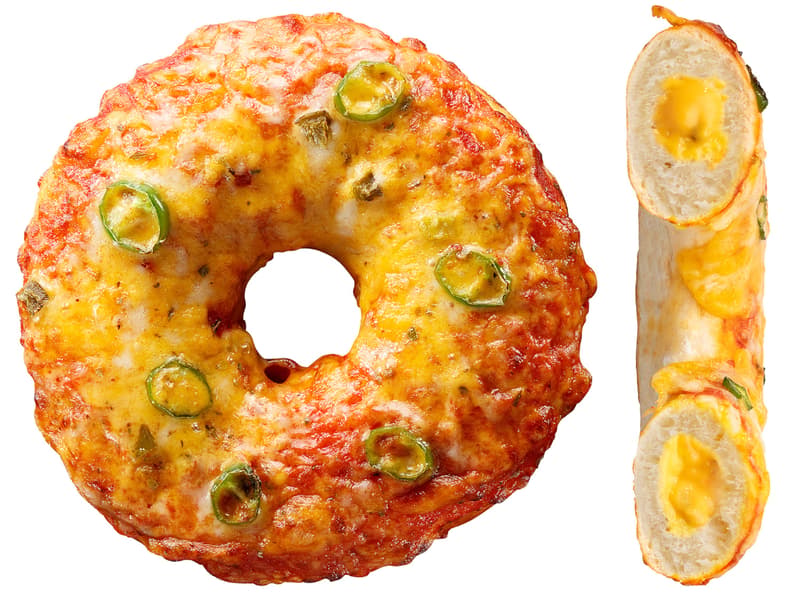 Stuffed Cheddar-Jalapeno Pizza Donut
