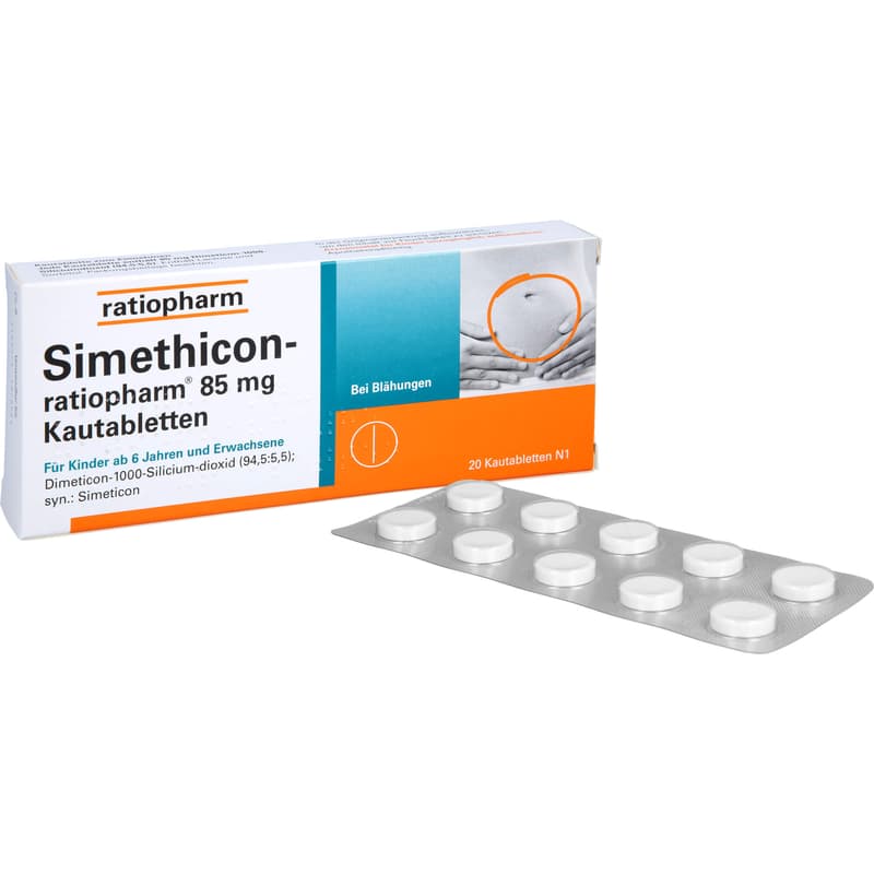 SIMETHICON-ratiopharm 85 mg Kautabletten