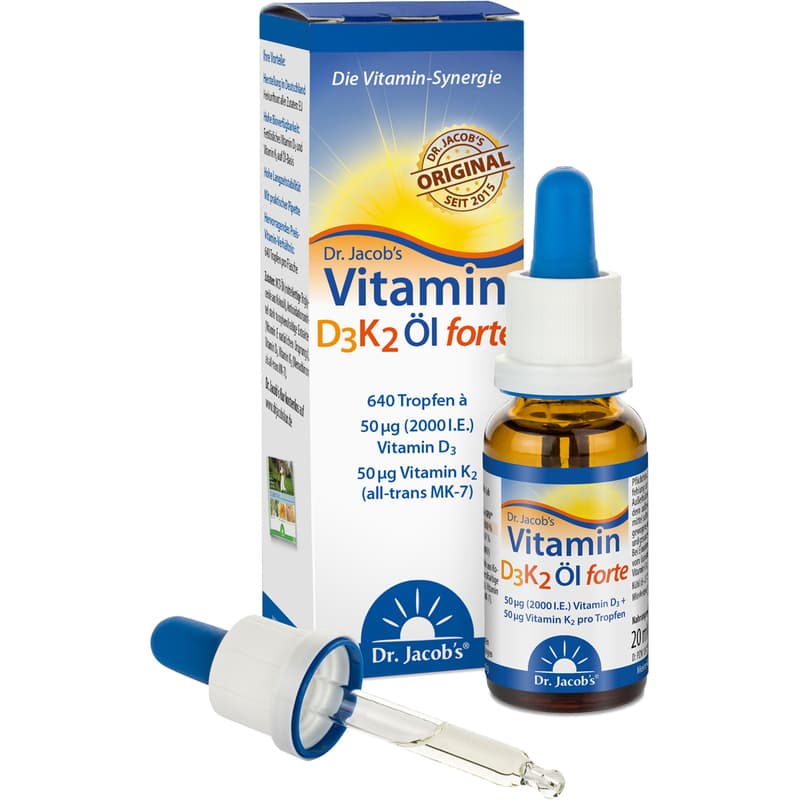 VITAMIN D3K2 Öl forte 2000 I.E. D3+K2 Dr.Jacob's