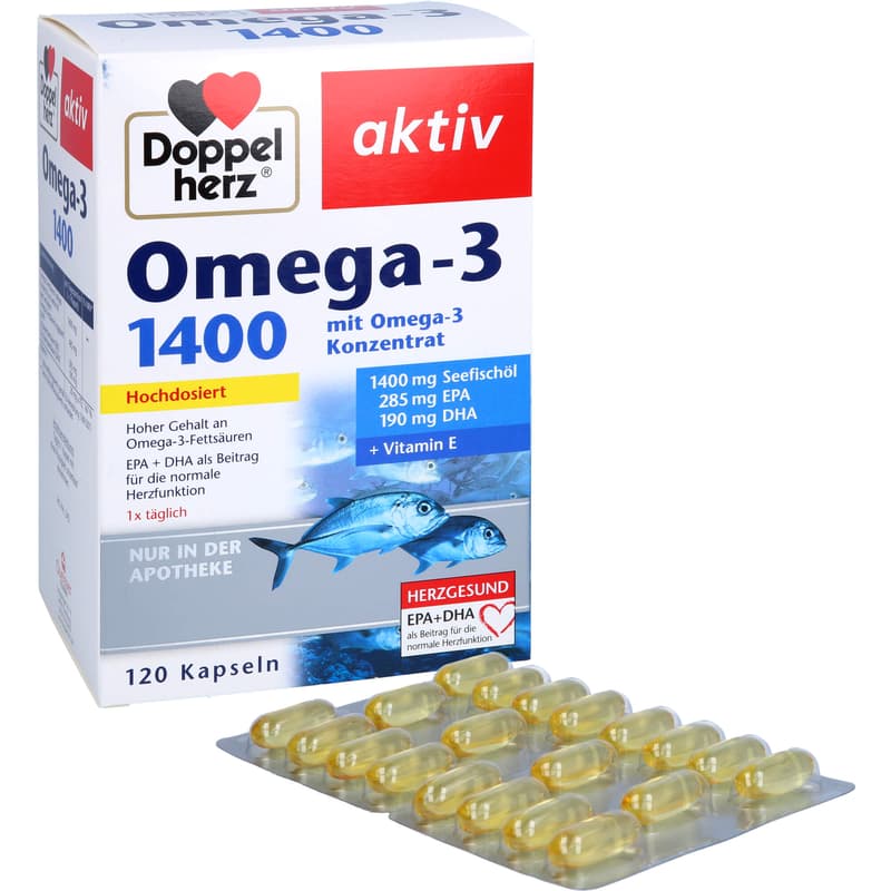 DOPPELHERZ Omega-3 1,400 Capsules