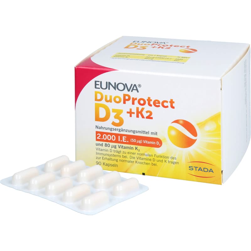EUNOVA DuoProtect D3+K2 2000 I.E./80 μg Kapseln