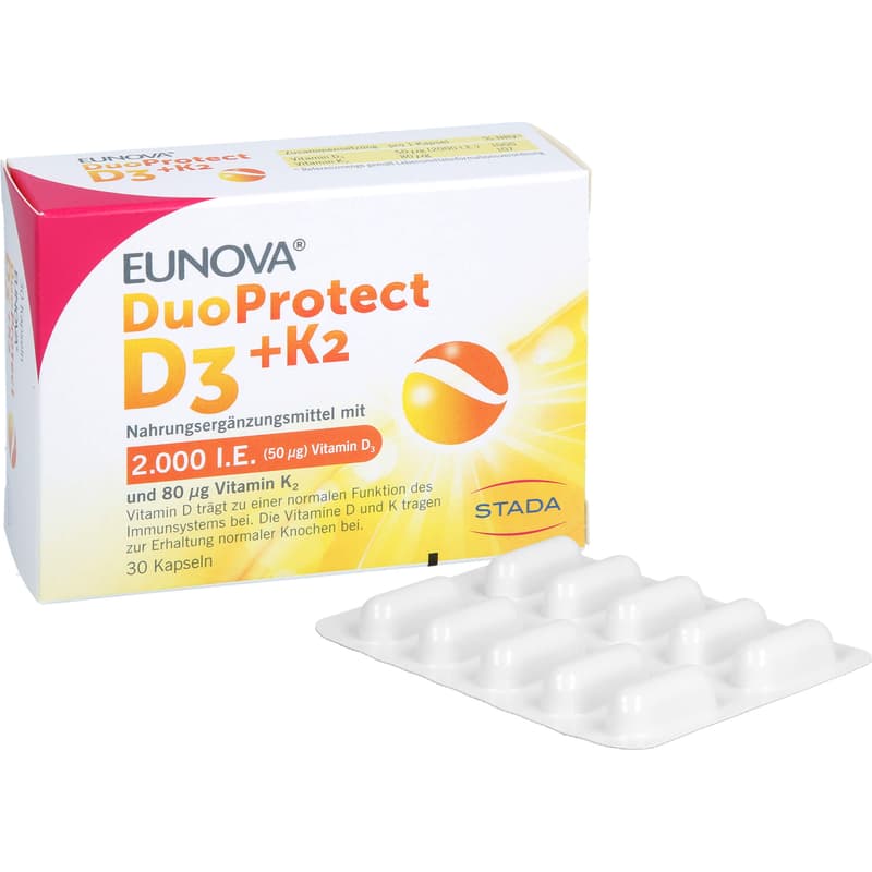 EUNOVA DuoProtect D3+K2 2000 I.E./80 μg Kapseln