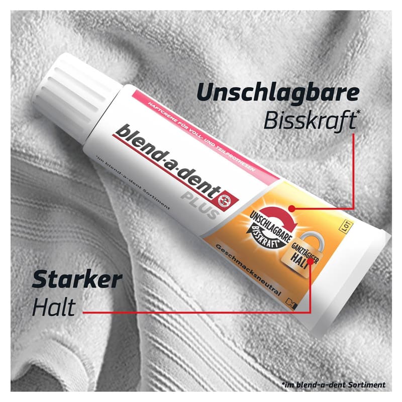 Blend-a-dent Plus Unbeatable Bite Strength Adhesive Cream, Tasteless
