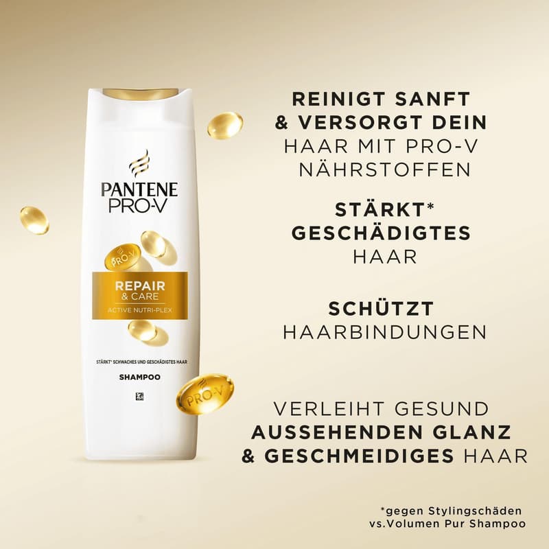 Pantene Pro-V Repair & Care Shampoo für Schwaches, Trockenes, Geschädigtes Haar