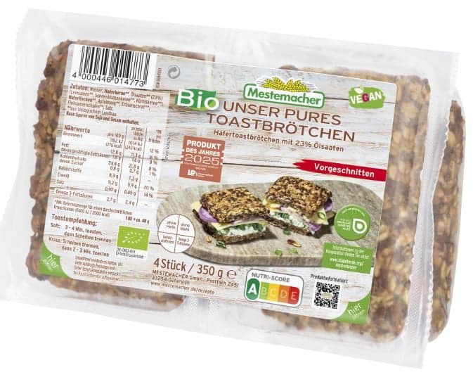 Mestemacher Bio Unser pures Toastbrötchen