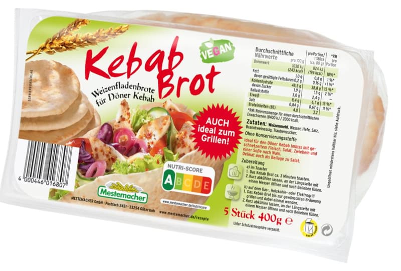 Mestemacher Kebab Bread vegan