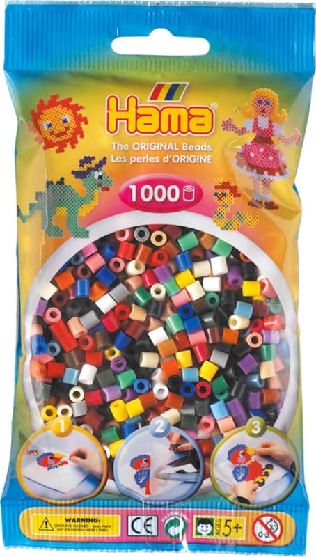 Hama Bügelperlen Volltonfarben 1000 Stück Beutel
