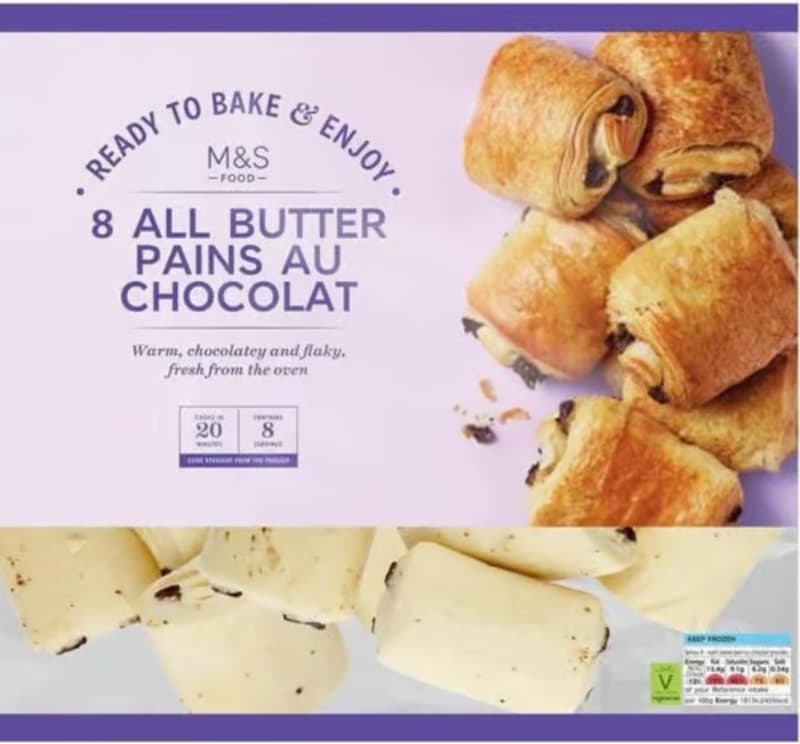 Marks & Spencer 8 chocolate rolls - Pains Au Chocolat with butter