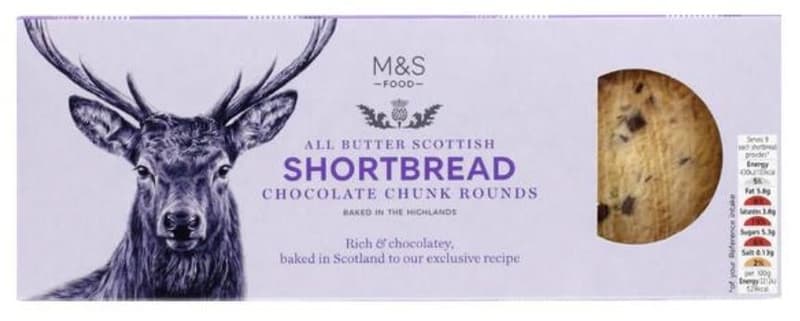 Marks & Spencer Schottische Butterkekse Shortbread mit Schokolade
