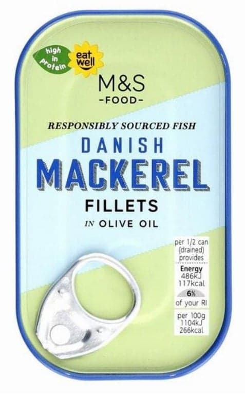 Marks & Spencer mackerel fillets in olive oil
