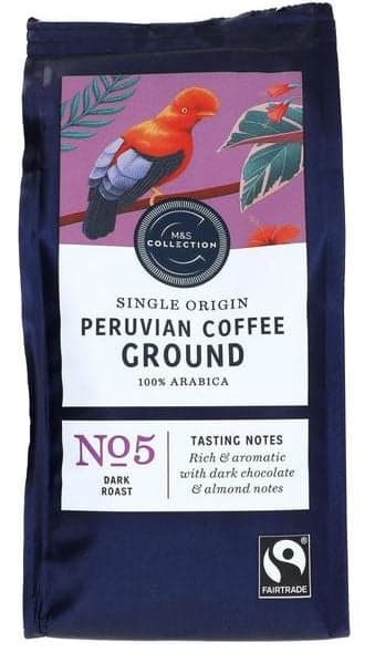 Marks & Spencer ground Peruvian coffee beans, 100% Arabica
