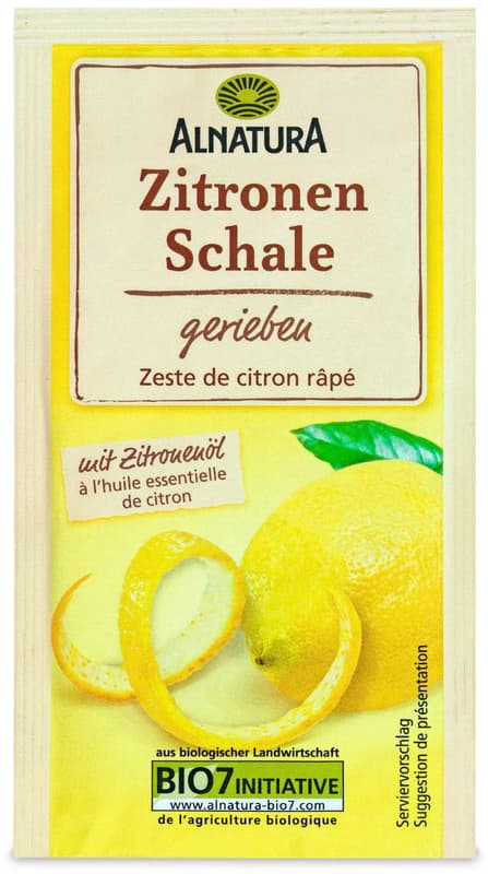 Alnatura organic lemon peel, grated