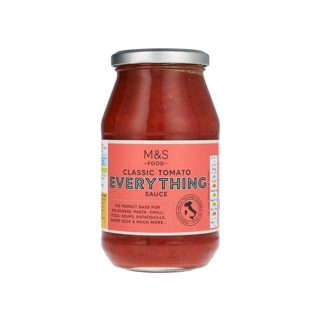 Marks & Spencer tomato sauce with carrots, onions, garlic and herbs