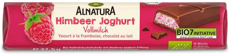 Alnatura Organic Raspberry Yoghurt Chocolate Bar