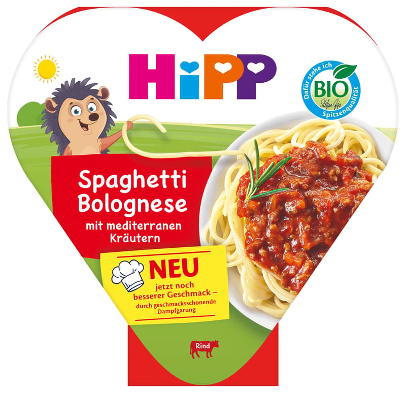 HiPP Organic Menus Spaghetti Bolognese with Mediterranean Herbs