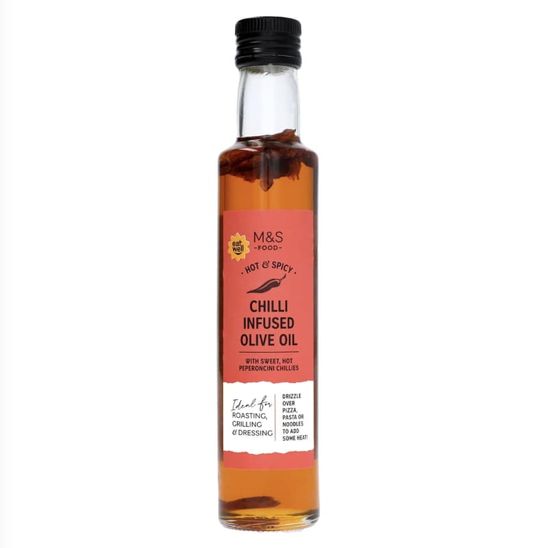 Marks & Spencer olive oil with chilli peppers