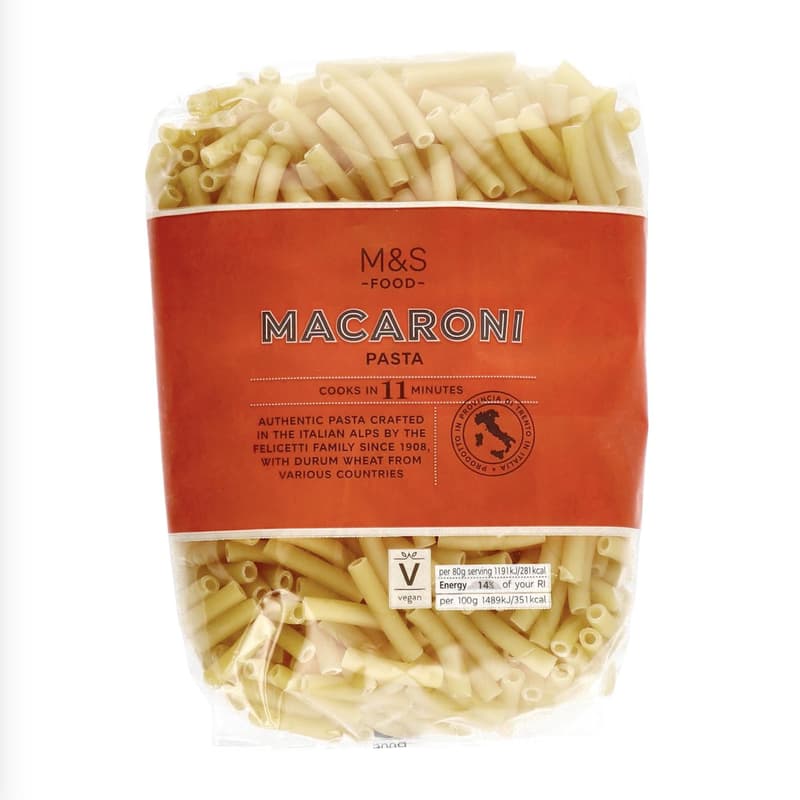 Marks & Spencer durum wheat semolina pasta - macaroni