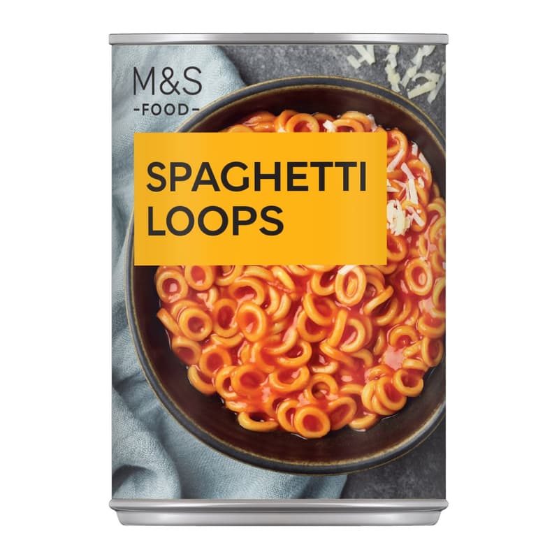 Marks & Spencer spaghetti loops in tomato sauce