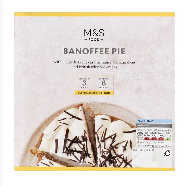 Marks & Spencer banoffee cake