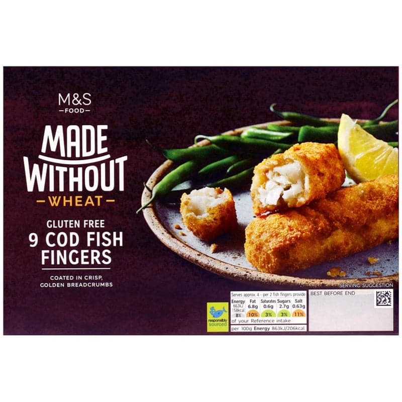 Marks & Spencer 9 cod fish fingers gluten free