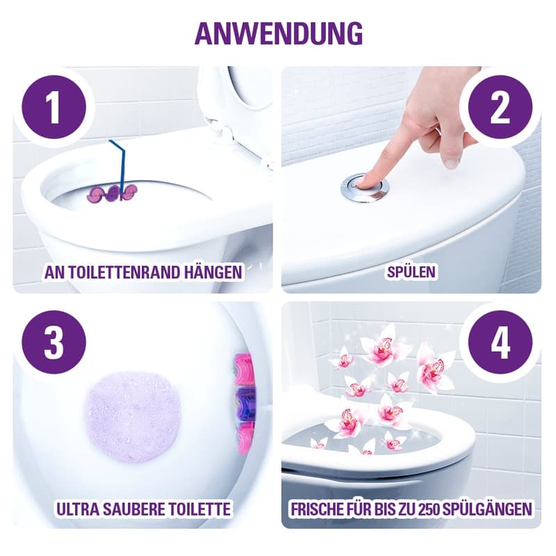 Cillit Bang 6in1 WC Fragrance & Colour Rinse Aid Wild Orchid Duo