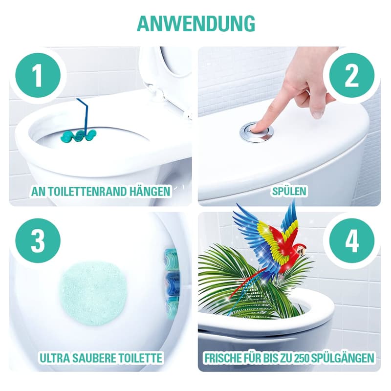 Cillit Bang 6-in-1 Toilet Fragrance & Colour Rinse Aid Tropical Lagoon