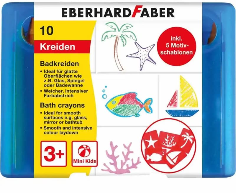Bath chalk case of 10 incl. stencils