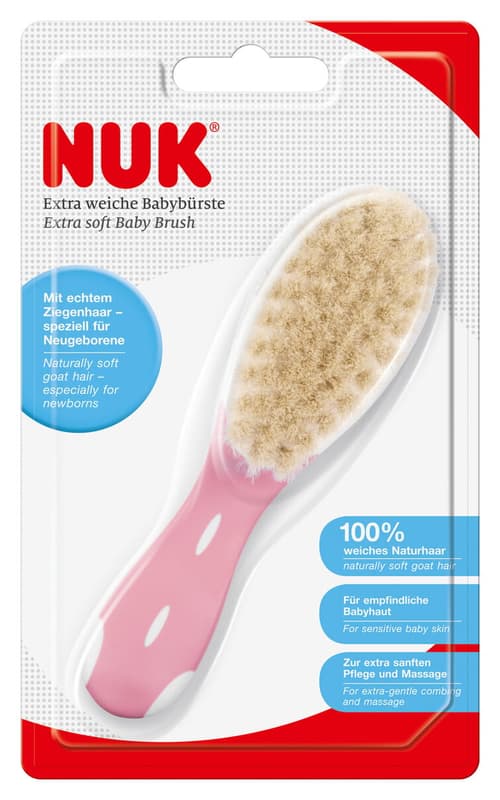 NUK extraweiche Babybürste 100% echtes Ziegenhaar