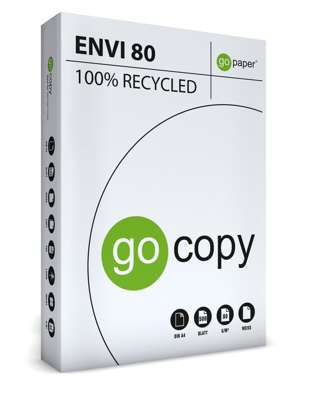 goCopy Kopierpapier envi 80g 100% Recycling weiß DIN A4 500 Blatt