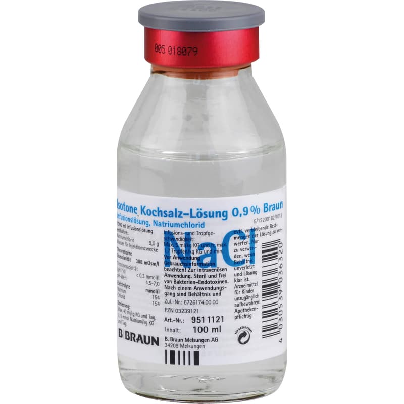 SALINE SOLUTION 0.9% glass bottle