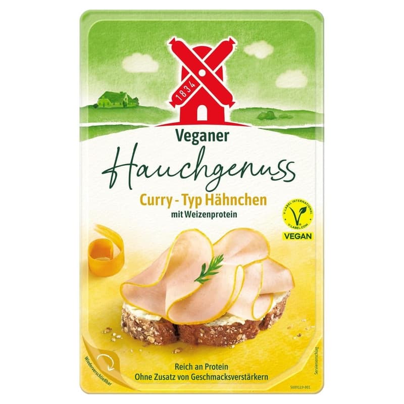 Rügenwalder Mühle Hauchgenuss Curry-Typ Hähnchen VEGAN