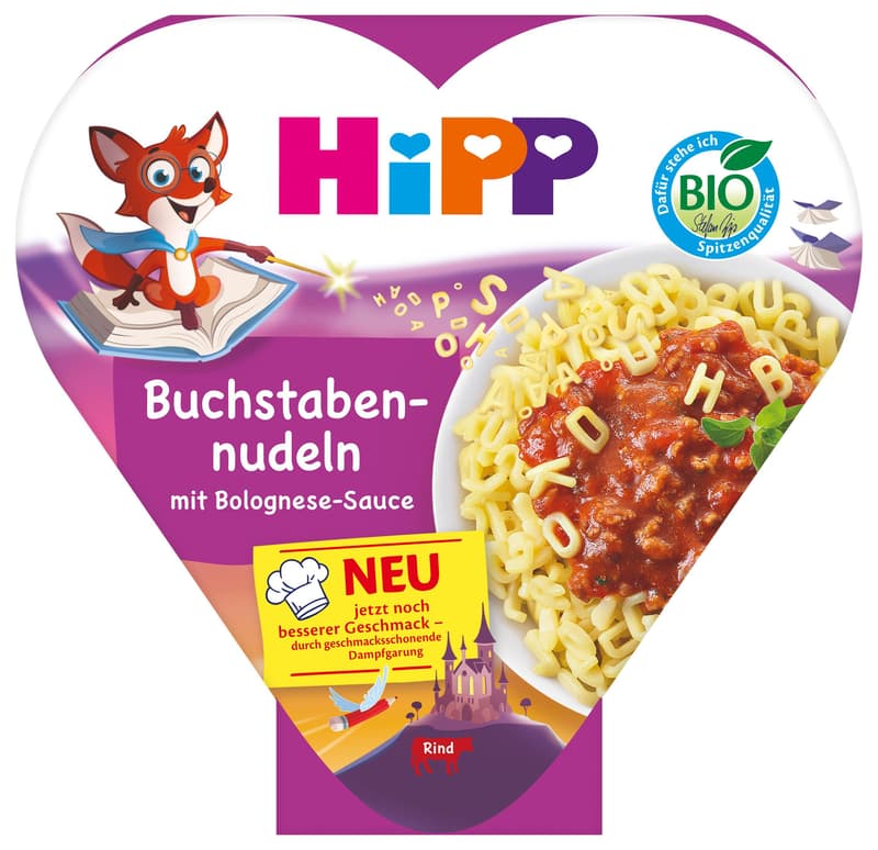 HiPP Organic Meals: Alphabet Pasta with Bolognese Sauce