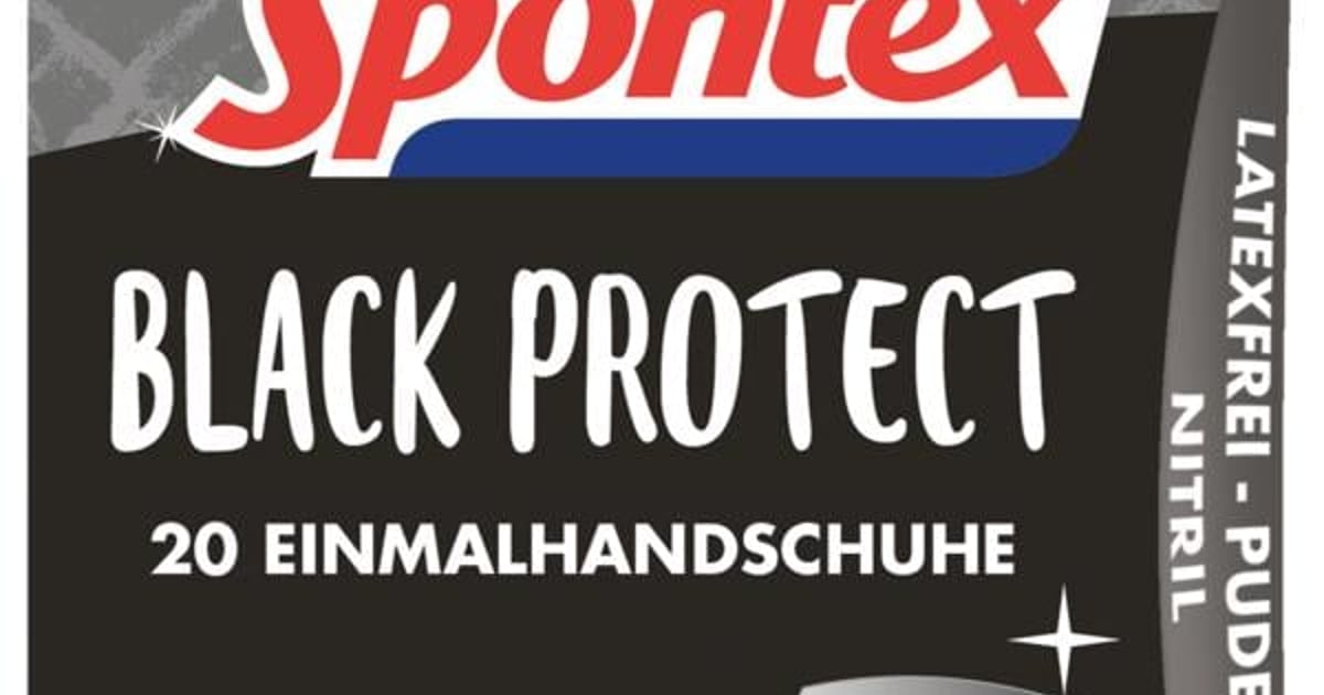 Spontex Einmalhandschuh Black Protect, extra reifest schwarz, Gre L