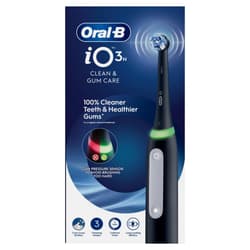 Oral-B iO 3 Elektrische Zahnbürste | Matt Black | 1 Aufsteckbürste | Aufsteckbürstenhalter