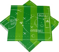 Servietten Fußballmotiv 3-lagig grün 33x33cm