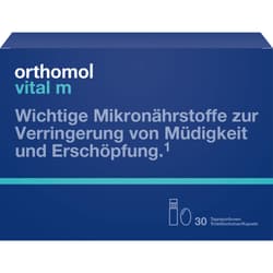ORTHOMOL Vital M drinking bottle/capsule combo pack.