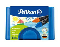 Pelikan Wachsmalstifte, rund, wasservermalbar, 8 Stück im Etui