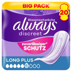 Always Discreet Inkontinenzeinlagen Für Frauen Long Plus 20 Stück
