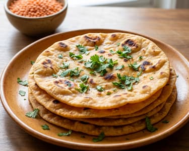 Indische Fladenbrote aus roten Linsen