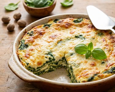 Spinat-Lasagne mit Ricotta und Parmesan