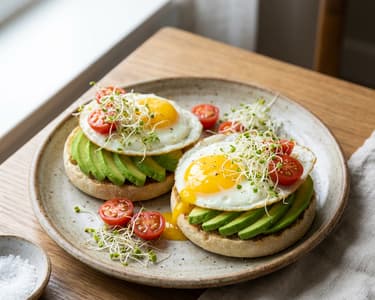 English Muffins mit Avocado und Ei