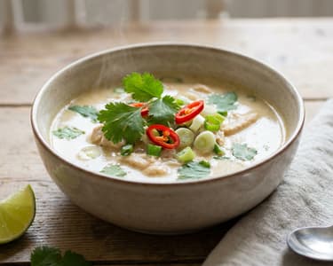 Hähnchensuppe mit Kokosmilch