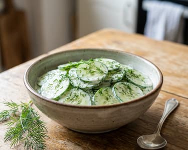 Gurkensalat mit Dill und Schmand
