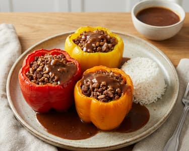 Gefüllte Paprikaschoten mit Hackfleisch & Reis