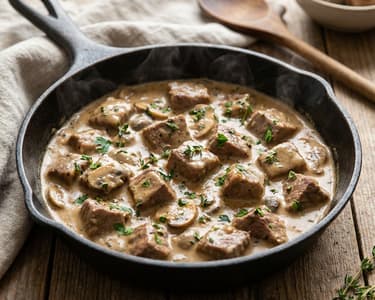 Kalbfleisch mit Champignons