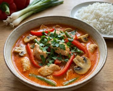 Rotes Thai-Curry mit Hähnchenfilet