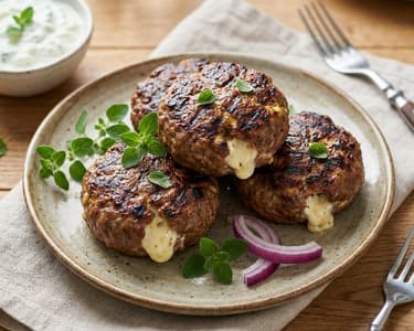 Greek Bifteki with Feta Filling