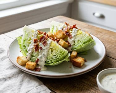 Eisbergsalat mit Blauschimmelkäse-Dressing