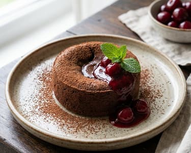 Schokoladenfondant mit Sauerkirschsauce