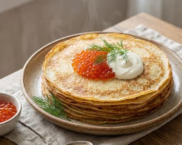 Classic Blinis with Caviar and Sour Cream